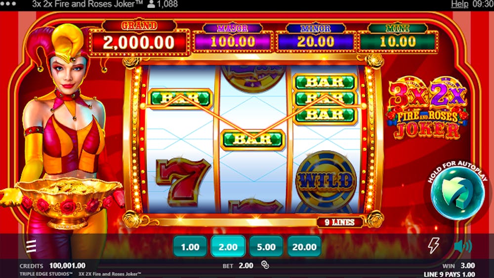 3x 2x Fire and Roses Joker Pokie: RTP, Paylines, Features &#038; Free Play logo