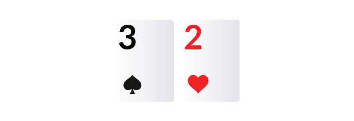 three and two cards