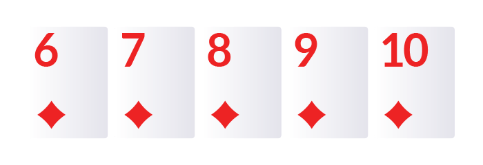straight flush poker hand in diamond 6 7 8 9 10