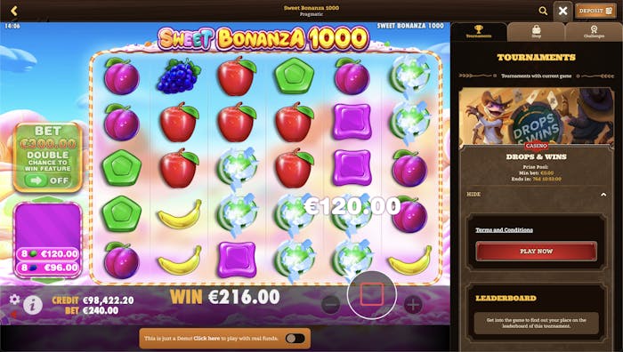 Grid of Sweet Bonanza 1000 pokie game