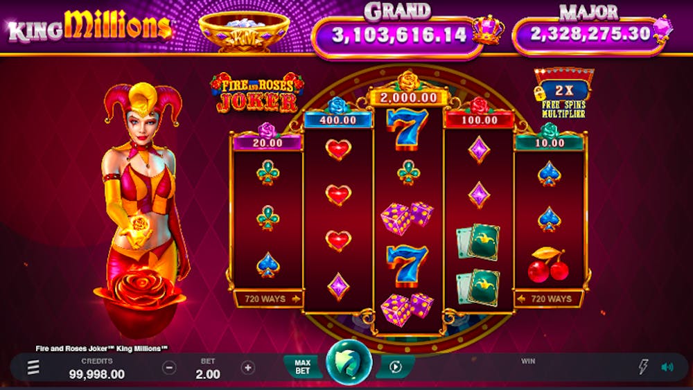 Fire and Roses Joker King Millions: RTP, Paylines, Features & Free Play logo