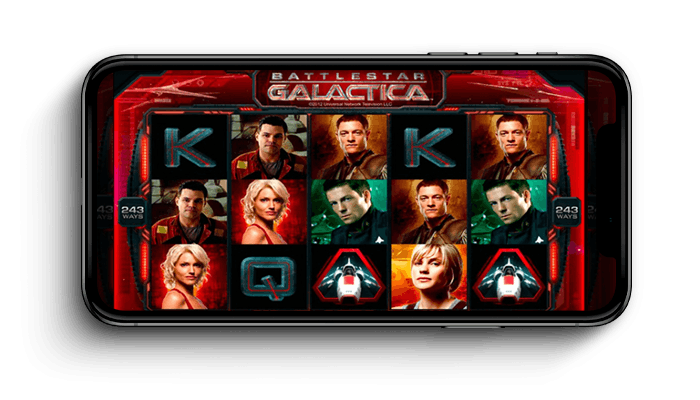 mobile screen loaded with battlestar gallactica