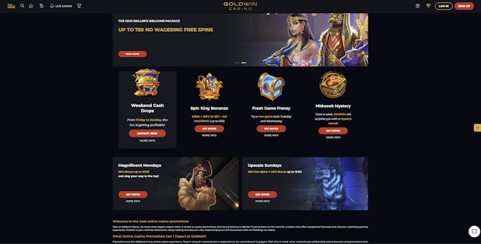 goldwin casino sign up bonus