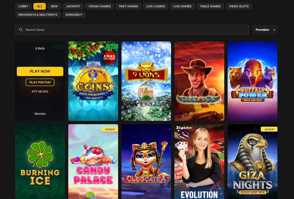 horus casino games selection