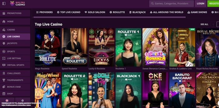 malina casino games