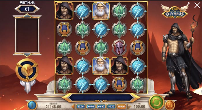 rise of olympus slot game reel